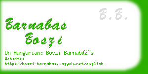 barnabas boszi business card